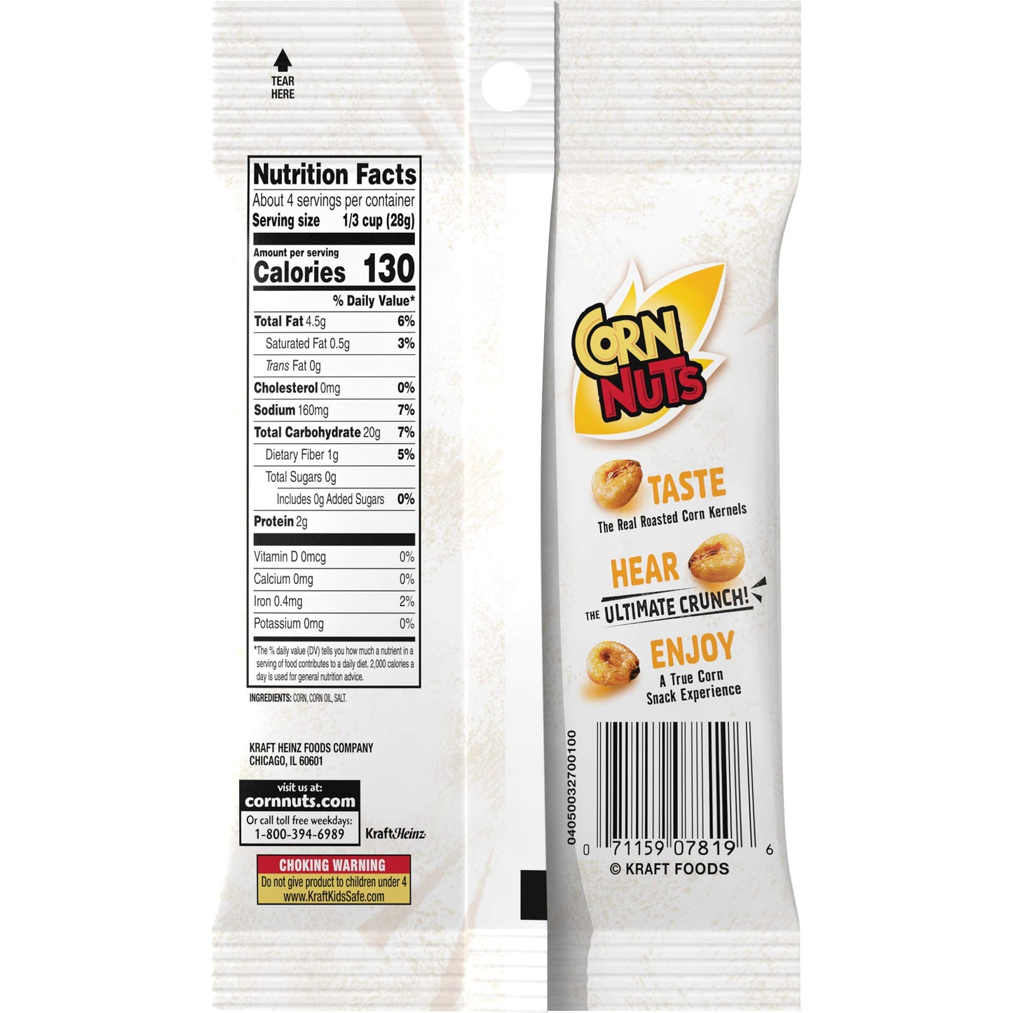 Corn Nuts Variety Pack 4oz Size (Pack of 5) 1 of Each - BBQ, Ranch, Chile Picante, Original and Jalapeno Cheddar