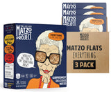 The Matzo Project Crispy Matzo Flats, Flatbread Crackers Sprinkled with (Almost) Everything, Vegan, Nut Free, All Natural, 3-Pack., 5.5 oz. Each