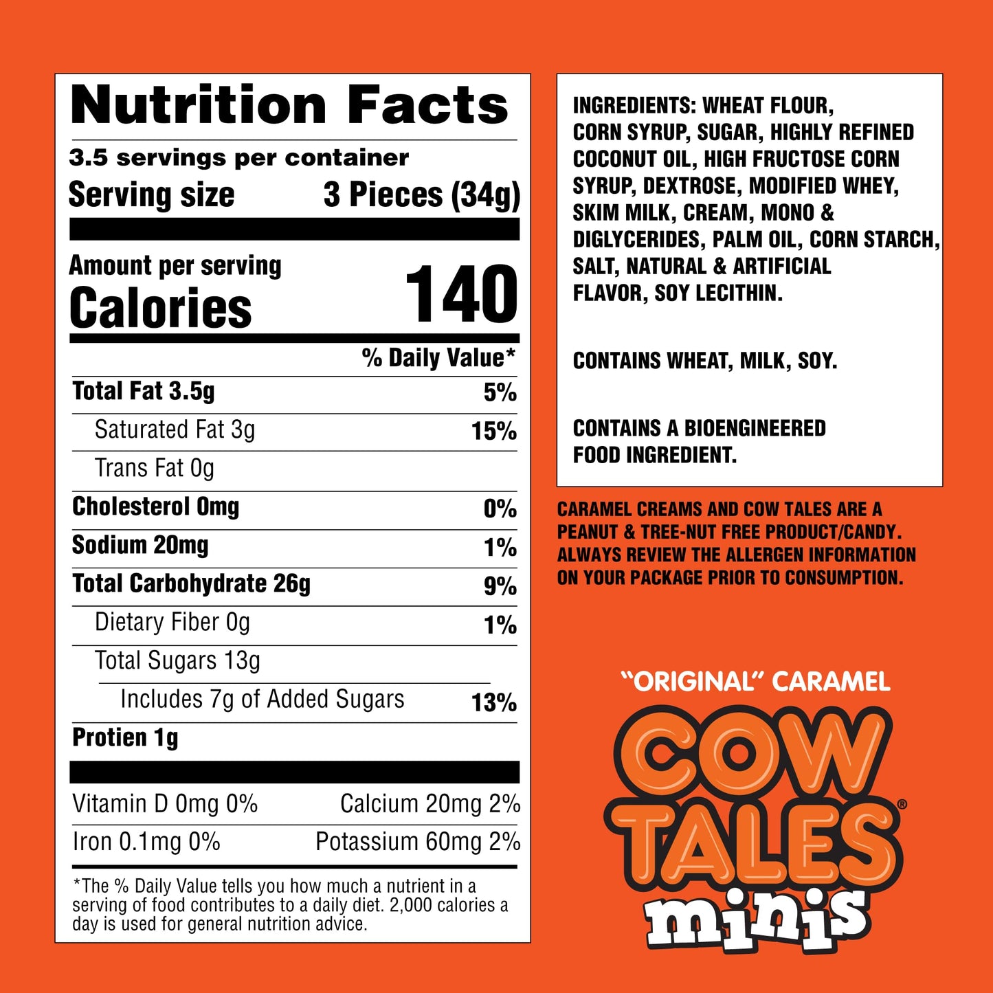 Goetze's Candy Vanilla Cow Tales Minis - 4 Ounce Bags - 3 Pack - Fresh from the Factory