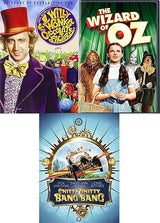 A Magical Car Wizard & Candy Triple Family Musical Adventure Willy Wonka Chocolate Factory + Chitty Chitty Bang Bang & Wizard of Oz Classic DVD Family