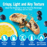 Cooper Street Twice Baked Lemon Blueberry Biscotti Cookies - Light and Crispy Coffee Cookie Bites - Traditional Low Calorie Italian Snacks for Adults