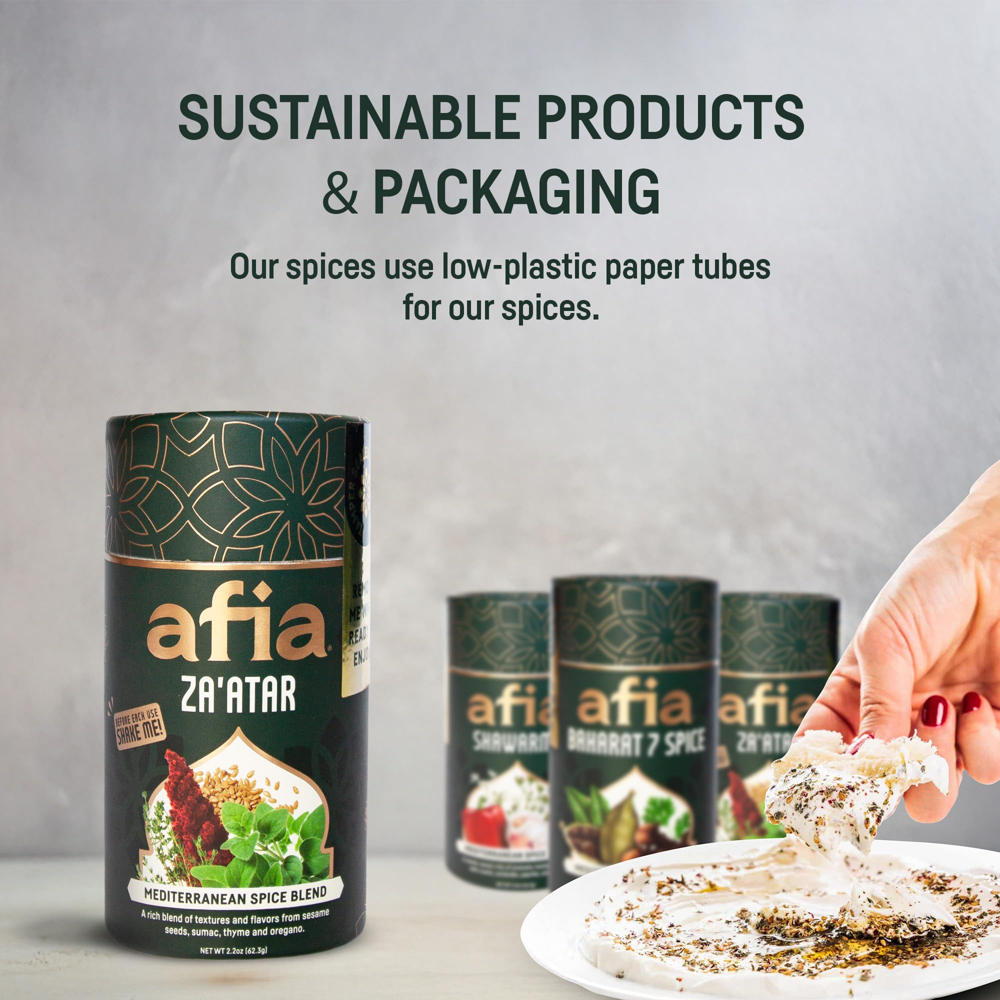 Afia Za'atar Spice Blend | Authentic Mediterranean Seasoning with Sumac, Toasted Sesame & Herbs | Perfect for Dips, Marinades, Flatbreads & More |