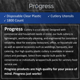 Progress Disposable Clear Plastic Cutlery Utensils - Piece Bulk Fork Spoon Knife Set - Sturdy disposable forks, spoons and knives - Strong & Perfect