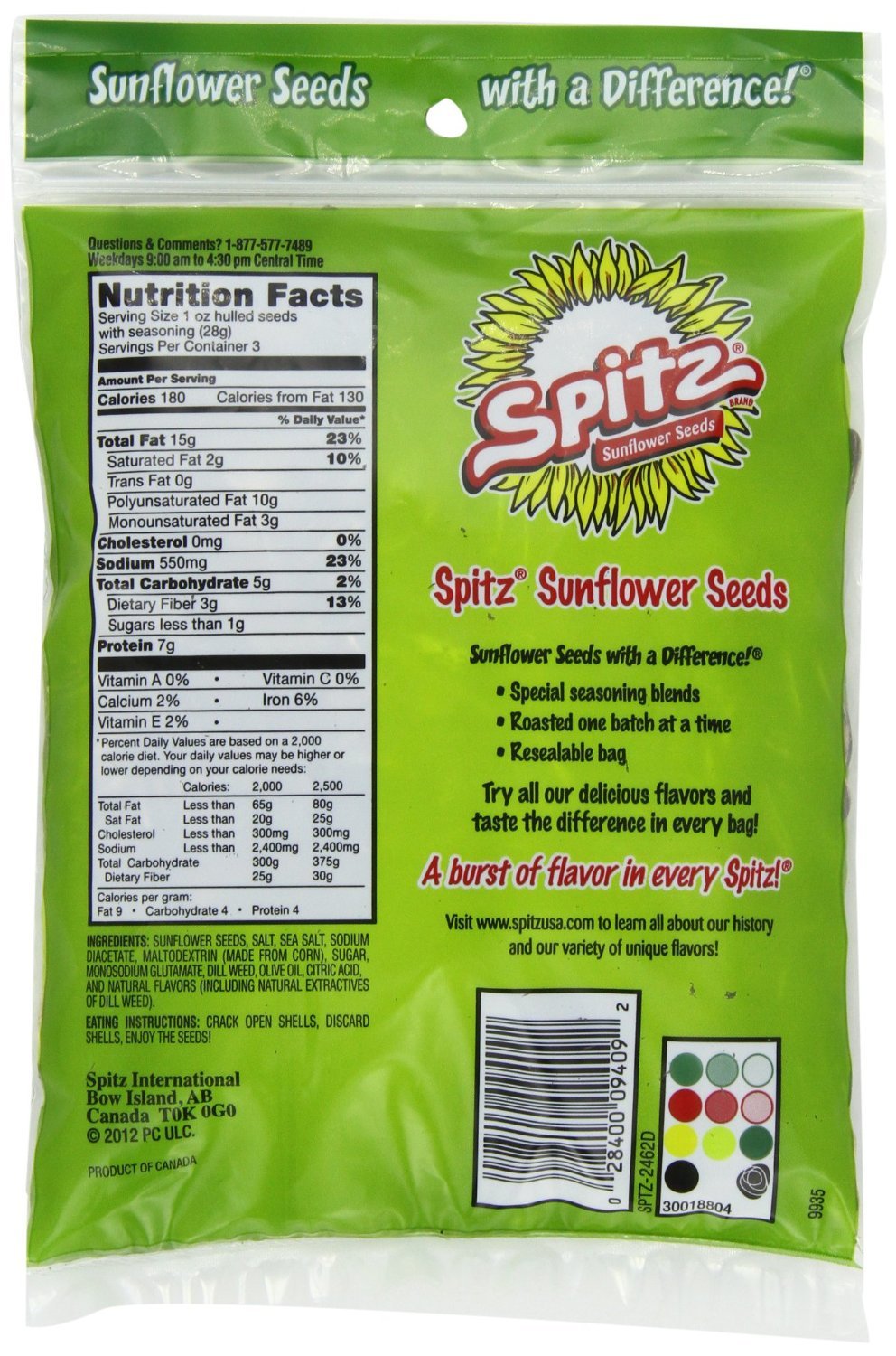 Spitz, Sunflower Seeds, Dill Pickle, 6 Ounce