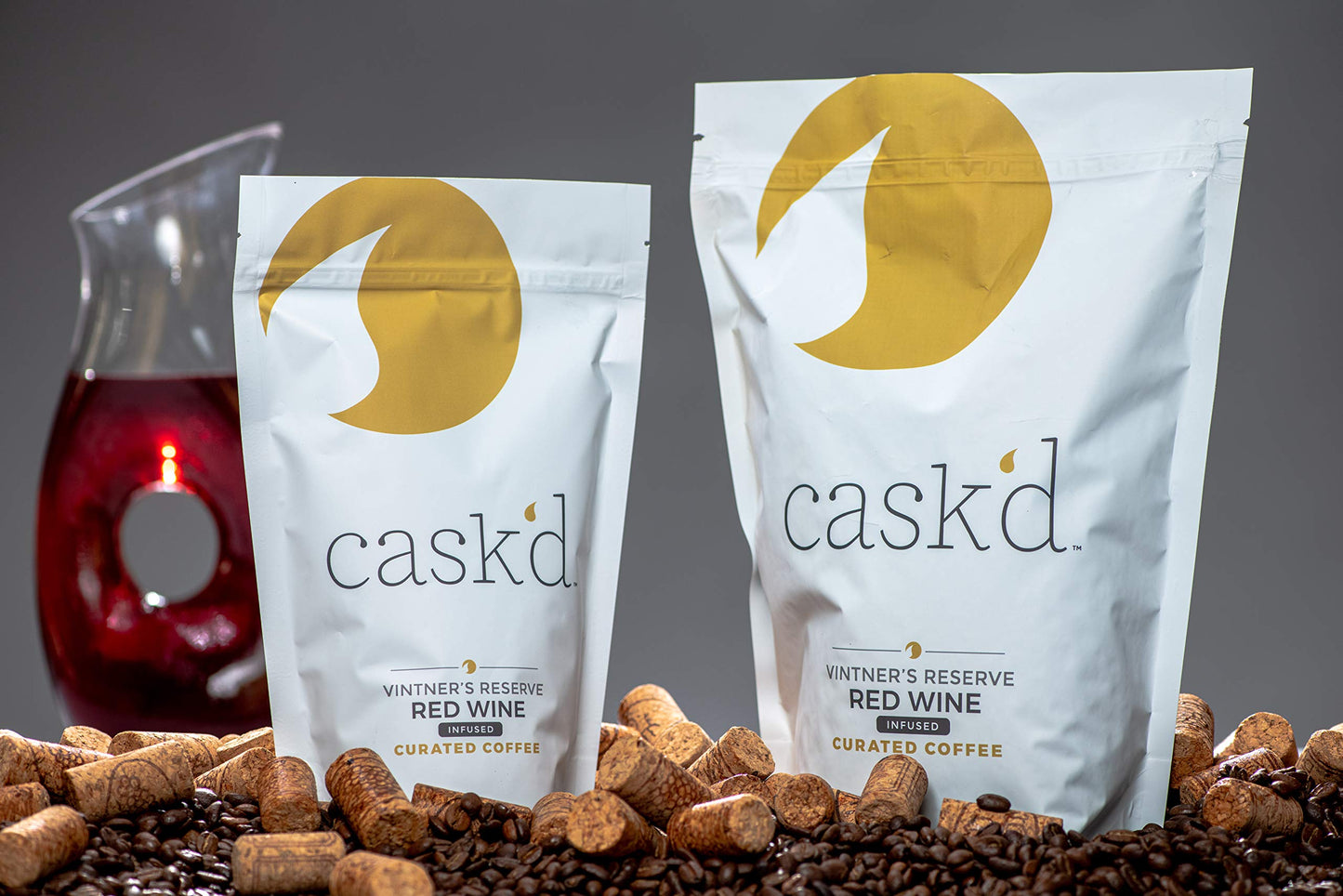 Cask’d Vintners Red Wine Infused Coffee - Made from Single-Origin Medium Roast Brazilian Coffee Beans with Full-Bodied California Cabernet - Ideal