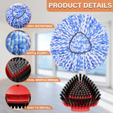 Fatmass 5 Pack Spin Mop Replacement for O Cedar RinseClean 2-Tank System,Include 4 Mop Replace Heads + 1 Upgrade Scrubber Brush, 100% Microfiber Mop