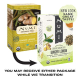 Numi Organic Ginger Lemon Decaf Tea, 96 Green Tea Bags with Ginger Root and Lemongrass