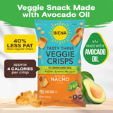 BIENA Tasty Thins Veggie Crisps - Made with Avocado Oil - Nacho, 4-Pk 4oz Bags - Chickpeas & Veggies, Vegan, Gluten Free, Dairy-Free, Non-GMO