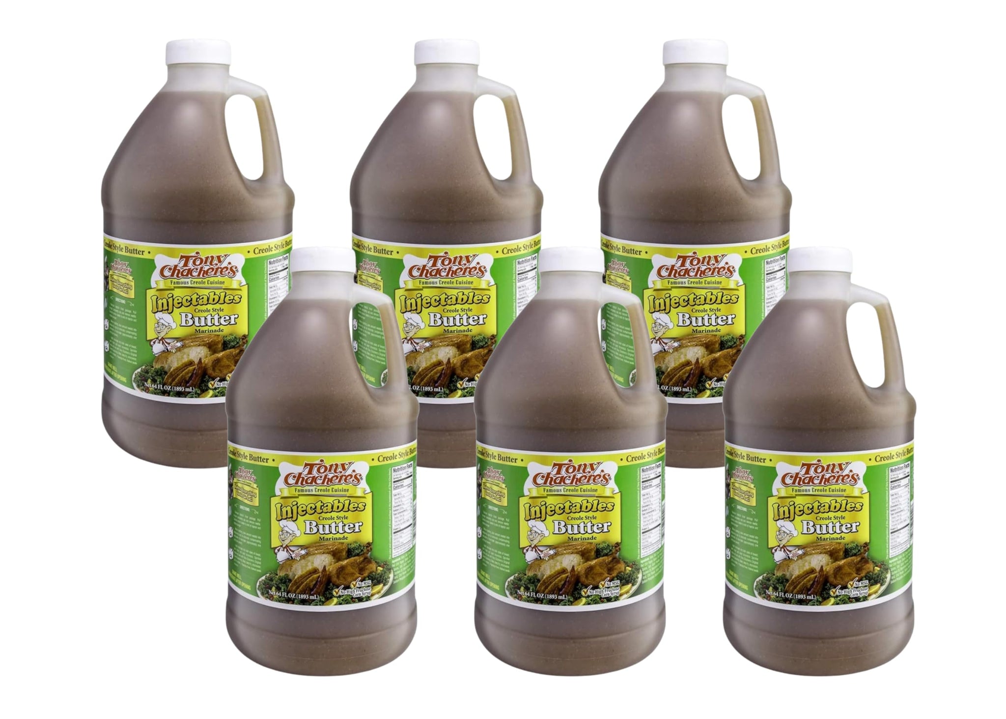 Tony Chachere's Injectable Butter Creole Style Marinade, 64 oz (6 Pack)