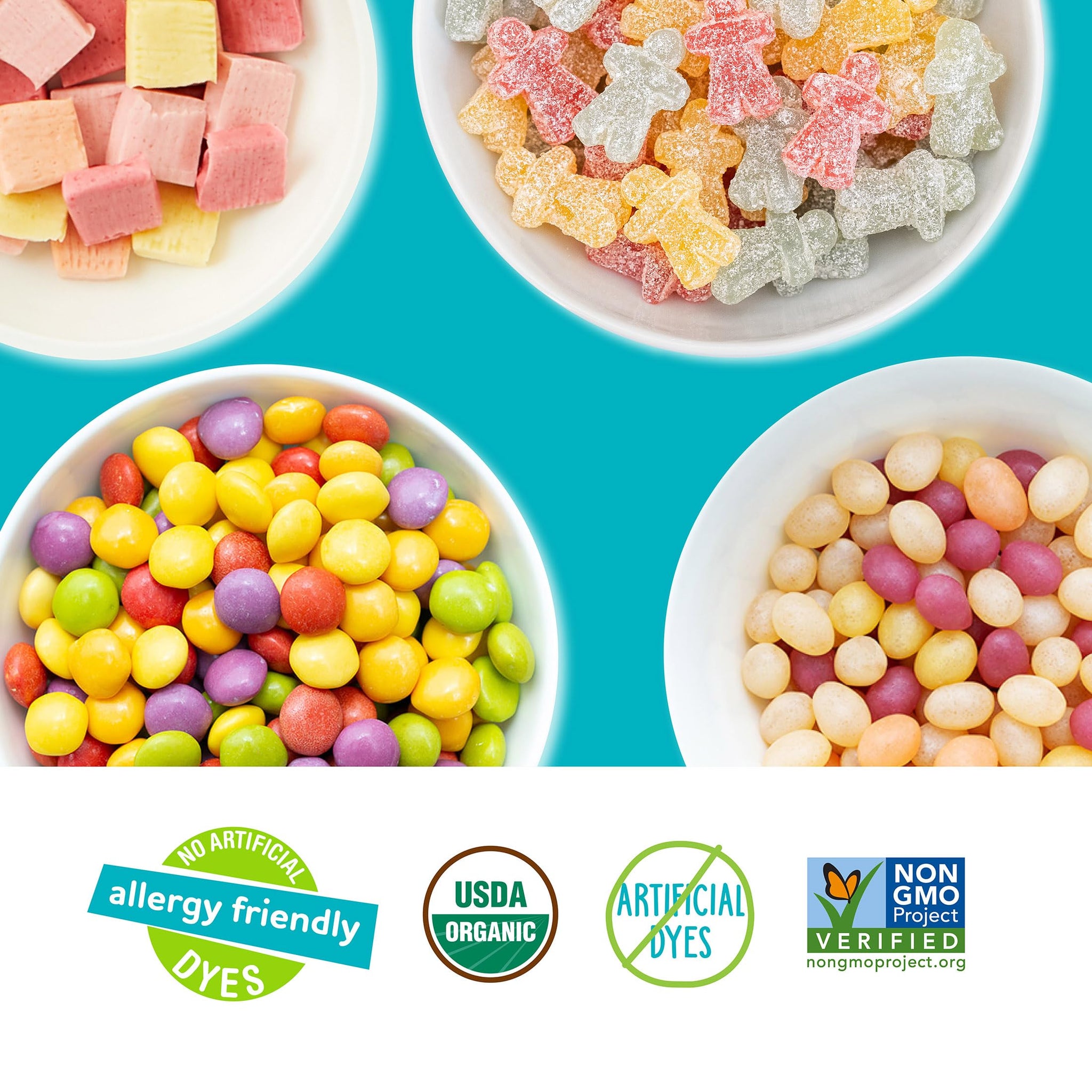 YumEarth Organic Variety Box - Jelly Beans, Giggles, Chewys, Sour Littles - Allergy Friendly (Top 9 Free), No Artificial Dyes, Non GMO, Gluten Free