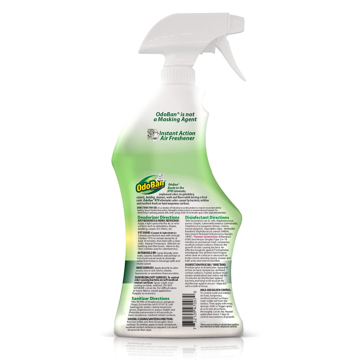 OdoBan Ready-to-Use Disinfectant and Odor Eliminator, Set of 3 Spray Bottles, Made in the USA, Original Eucalyptus and Lavender Scents, 32 Ounces Each