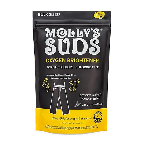 Molly's Suds Oxygen Brightener Dark Wash | Powerful Bleach Alternative, Chlorine Free | Preserves Colors and Removes Stains (Cedar & Sandalwood - 79