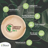 Dtocs Palm Leaf Plates 7 Inch Round (50) | Bamboo Plates Disposable Look Compostable Dinnerware Sets for Cocktail, Appetizer, Dessert, Mini