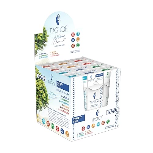Mastiqe Sugar Free Hard Chewing Gum with Natural Mastic (Variety Pack)