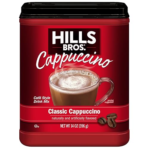 Hills Bros. Cappuccino Mix - Rich, Frothy Coffeehouse-Tasting Instant Drink Mix - Quick and Easy Preparation - Perfect for Hot & Iced Drinks