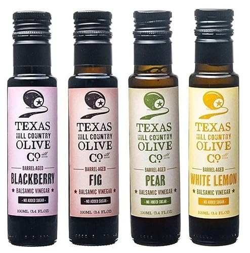 Balsamic Vinegar Combo Gift Set 4 Pack (100ml Each): Blackberry, Fig, Pear, White Lemon