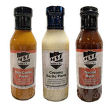 MST Sauce Co. 3 Pack Bundles (Hot Garlic Parm, Creamy Garlic Parm, Social Burn) Madison Street Tavern Hot Garlic Parm Wing Sauce, Creamy Garlic Parm