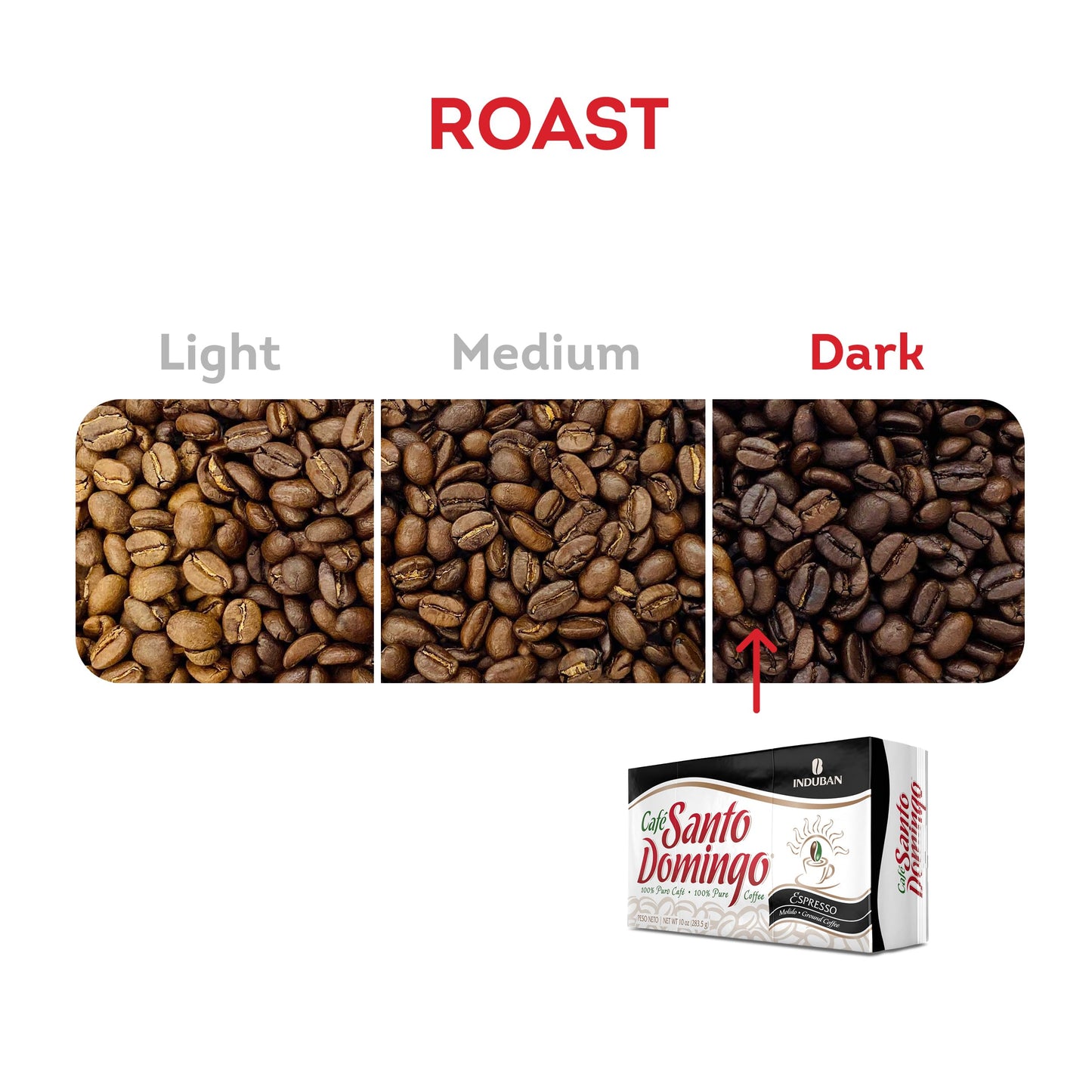 Café Santo Domingo Espresso, 10 oz Vacuum Bag, Ground Coffee, Dark Roast - Product from the Dominican Republic (Pack of 2)
