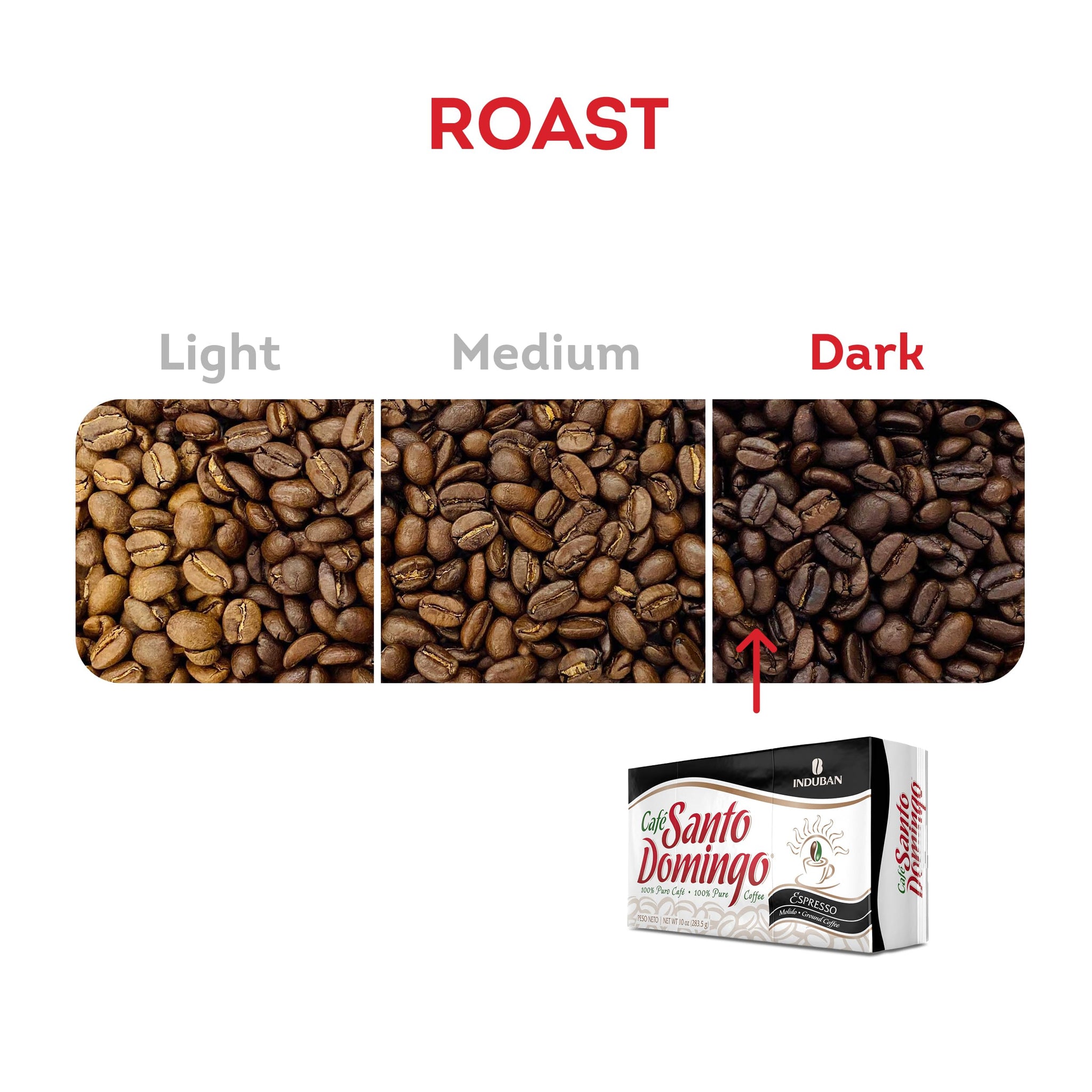 Café Santo Domingo Espresso, 10 oz Vacuum Bag, Ground Coffee, Dark Roast - Product from the Dominican Republic (Pack of 2)
