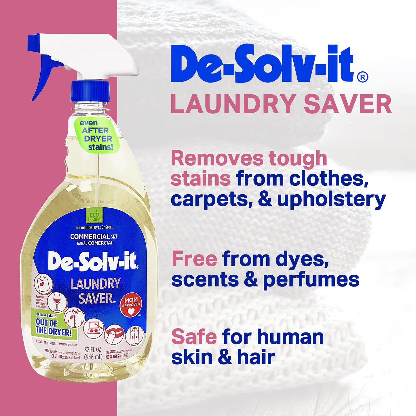 Orange-Sol De-Solv-It Laundry Saver, Odor & Stain Remover for Laundry, Safe on Hair & Skin, 32-Ounce