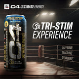 C4 Ultimate x WWE | 300mg Caffeine Sugar Free Energy Drink | Ruthless Raspberry| 16oz (Pack of 12)