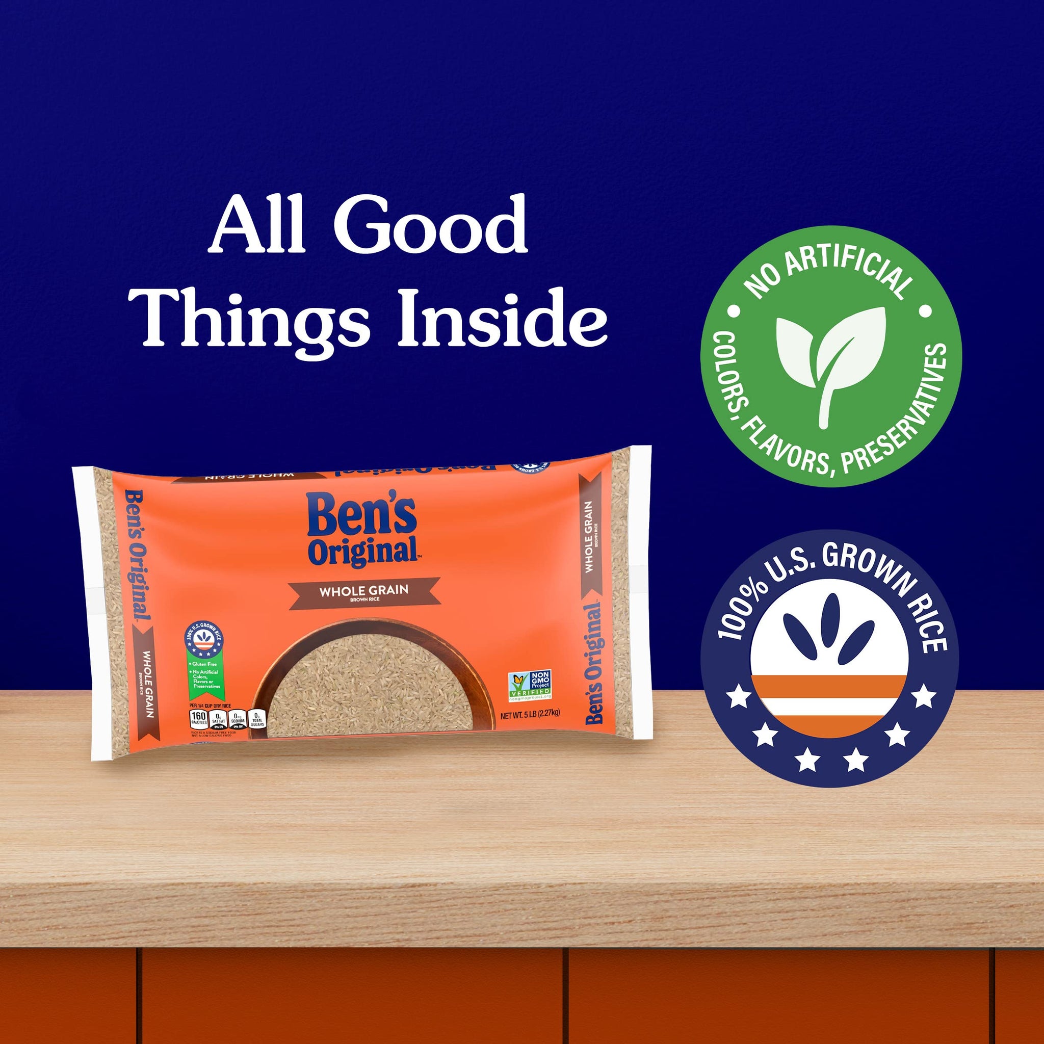 BEN'S ORIGINAL Whole Grain Brown Rice, 5 lb Bag