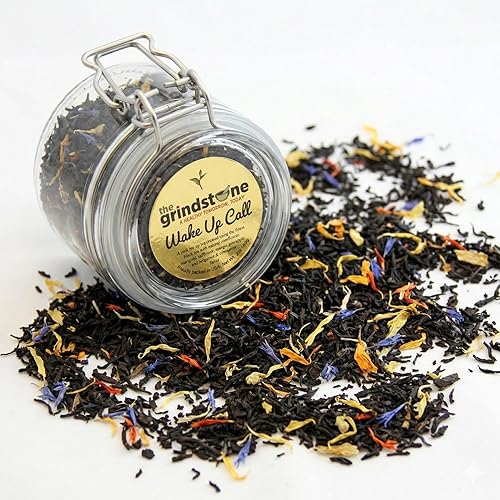 The Grindstone, Robust & Strong Black Tea, Wake Up Call, Single Origin loose Tea, GMO Free, 56g Kilner Jar, Pack of 2