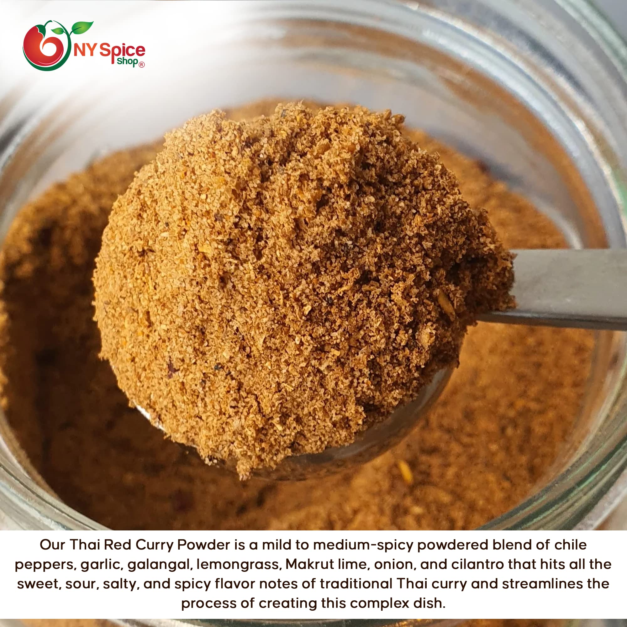 NY SPICE SHOP Thai Red Curry Powder - Thai Red Curry Powder Seasoning - Curry Powder Spice - Ground Curry Powder - Red Curry Mild - Thai Red Curry Mix