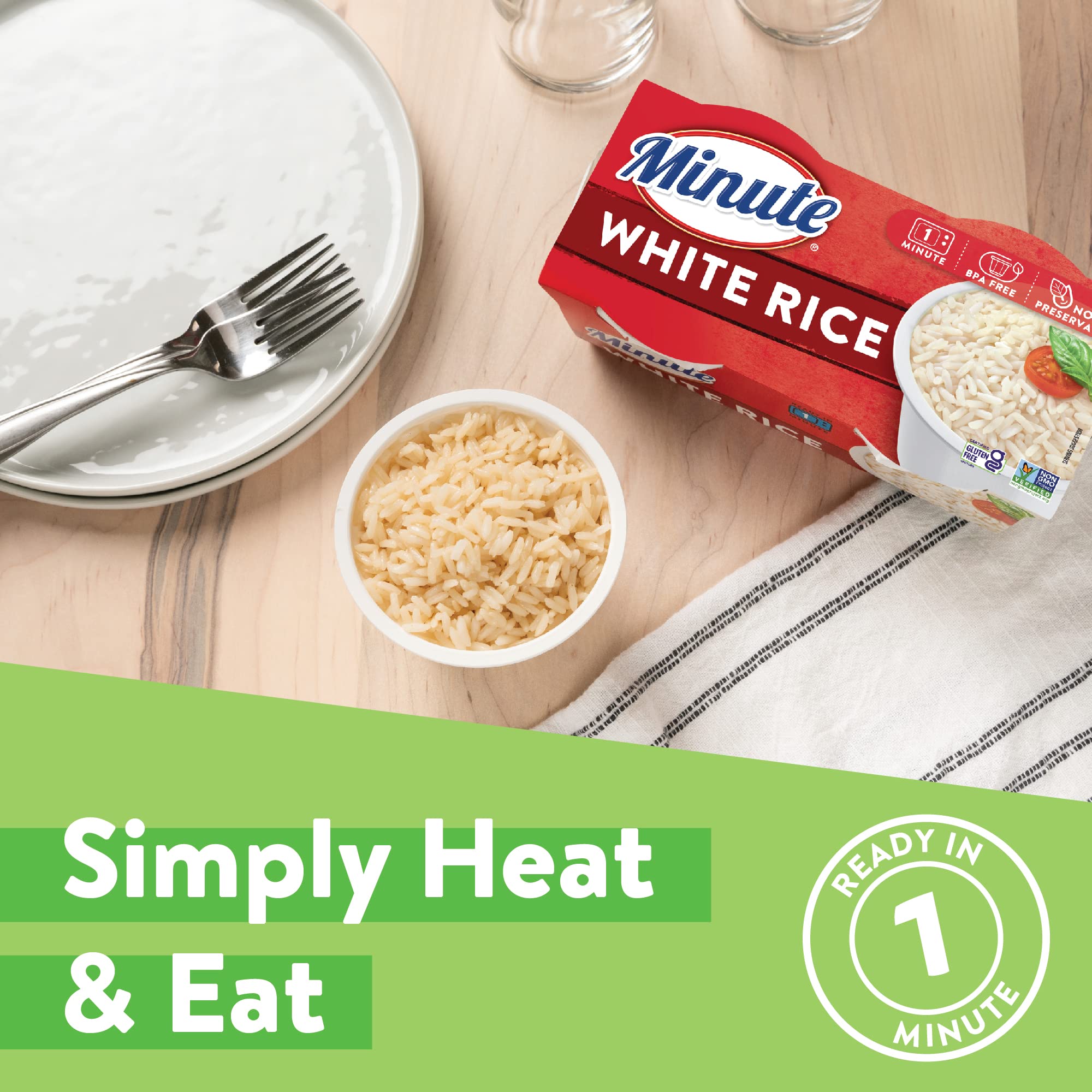 Minute Ready to Serve Long Grain White Rice 2 - 4.4 oz cups (Pack of 8)