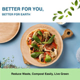 GREEN EARTHLY Bulk 7" Palm Leaf Disposable Plates (50-Count) - 100% Natural & Compostable Eco-friendly Plates for Desserts, Appetizers and Catering