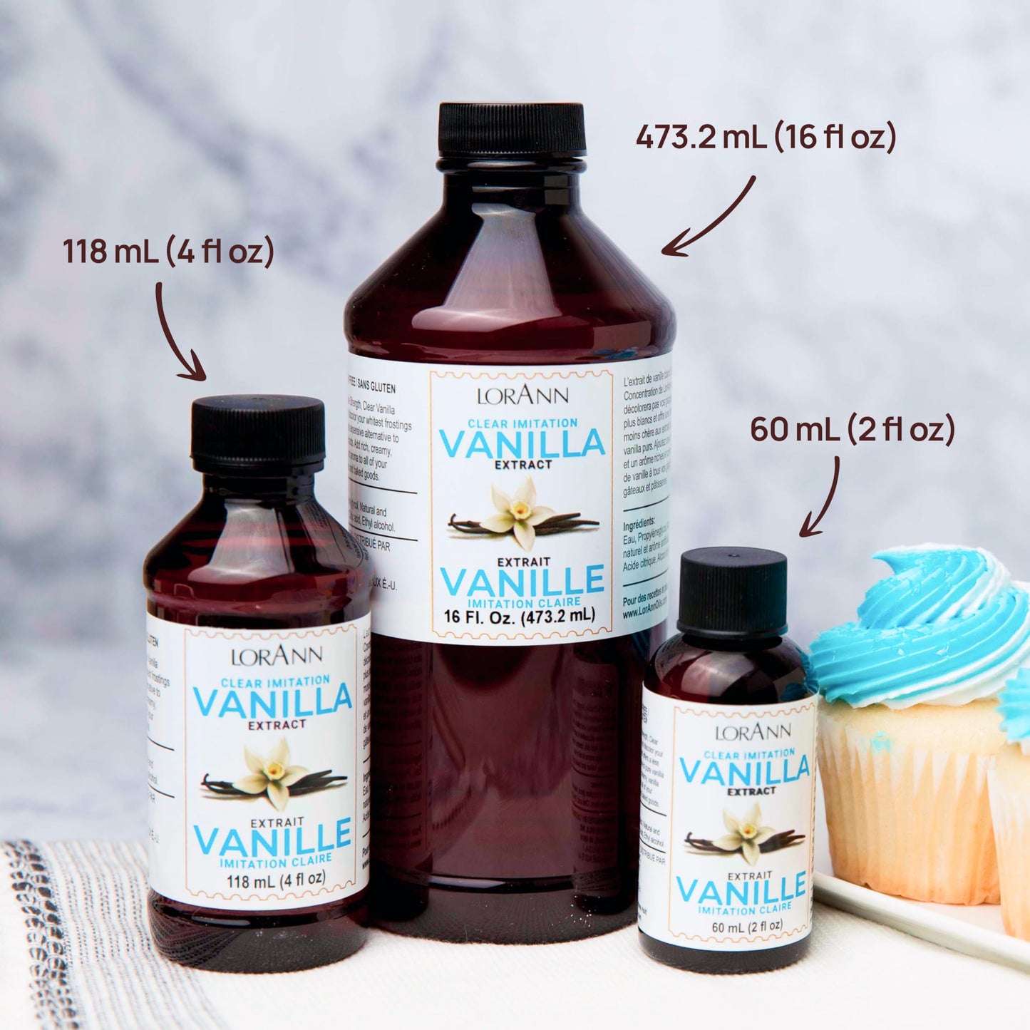 LorAnn Clear Imitation Vanilla Extract 16 Ounce (480ml) - Kosher, Vegan, Sugar-Free, No Corn Syrup, Perfect for Frostings, Cakes, Cookies, Pastries