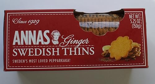 (Pack of 4) ANNAS Delicate Ginger Swedish Thins Pepparkaka - Cookies, 5.45 oz each