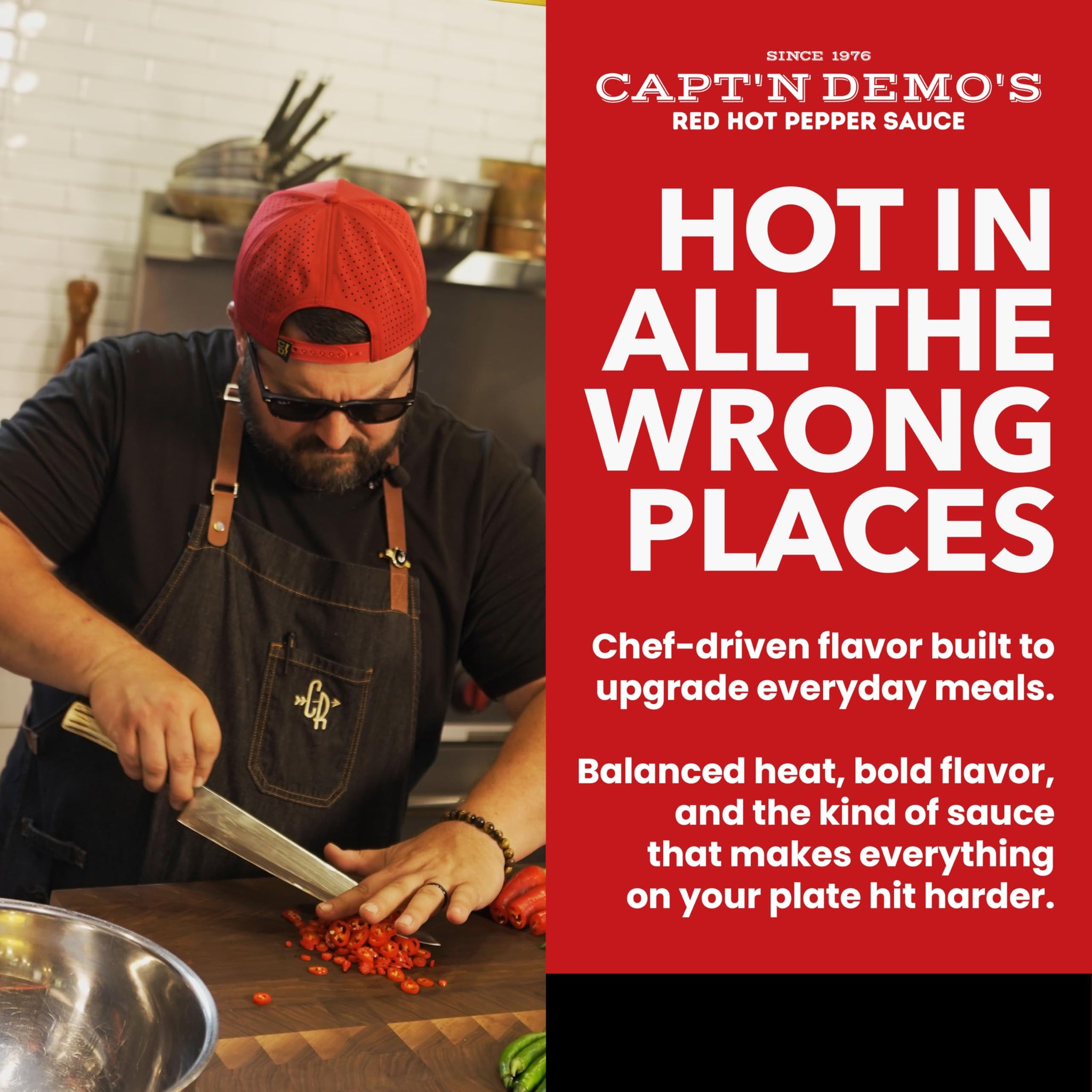 CAPTAIN DEMO's BIG TRUFFLE Red Hot Pepper Sauce- 5 Pack of Mini Travel Bottles. Never Leave Home Without Capt'n Demo!