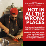 CAPTAIN DEMO's DOUBLE TRUFFLE Red Hot Pepper Sauce - Two Bottle Pack with BONUS Travel Bottle, Gourmet Hot Sauce With Black AND White Truffles