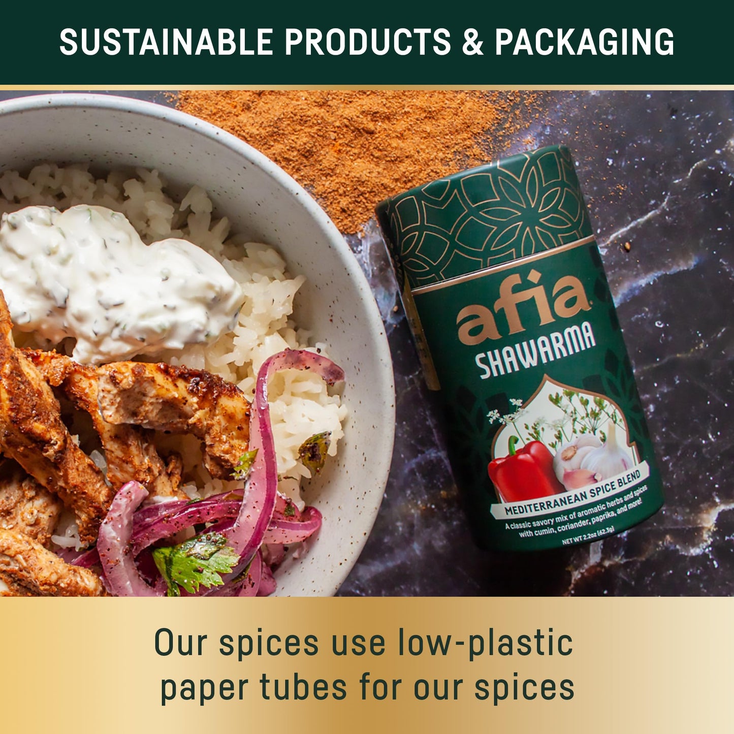 Afia Shawarma Seasoning | Mediterranean Spice Blend for Shawarma, Garlic Sauce (Toum), Flatbreads, Kebab, Kofta & Grilled Meat | Bold Middle Eastern