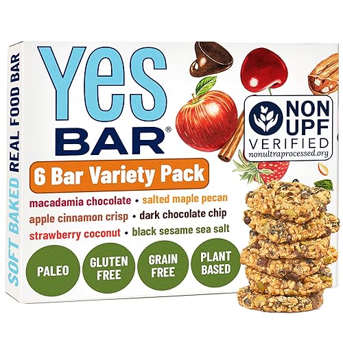 YES Nut Bars - Six Flavor Variety Pack - Soft Chewy Healthy Snack Bars Made with Organic Maple Syrup - Vegan, Paleo, Gluten Free, No Refined Sugar