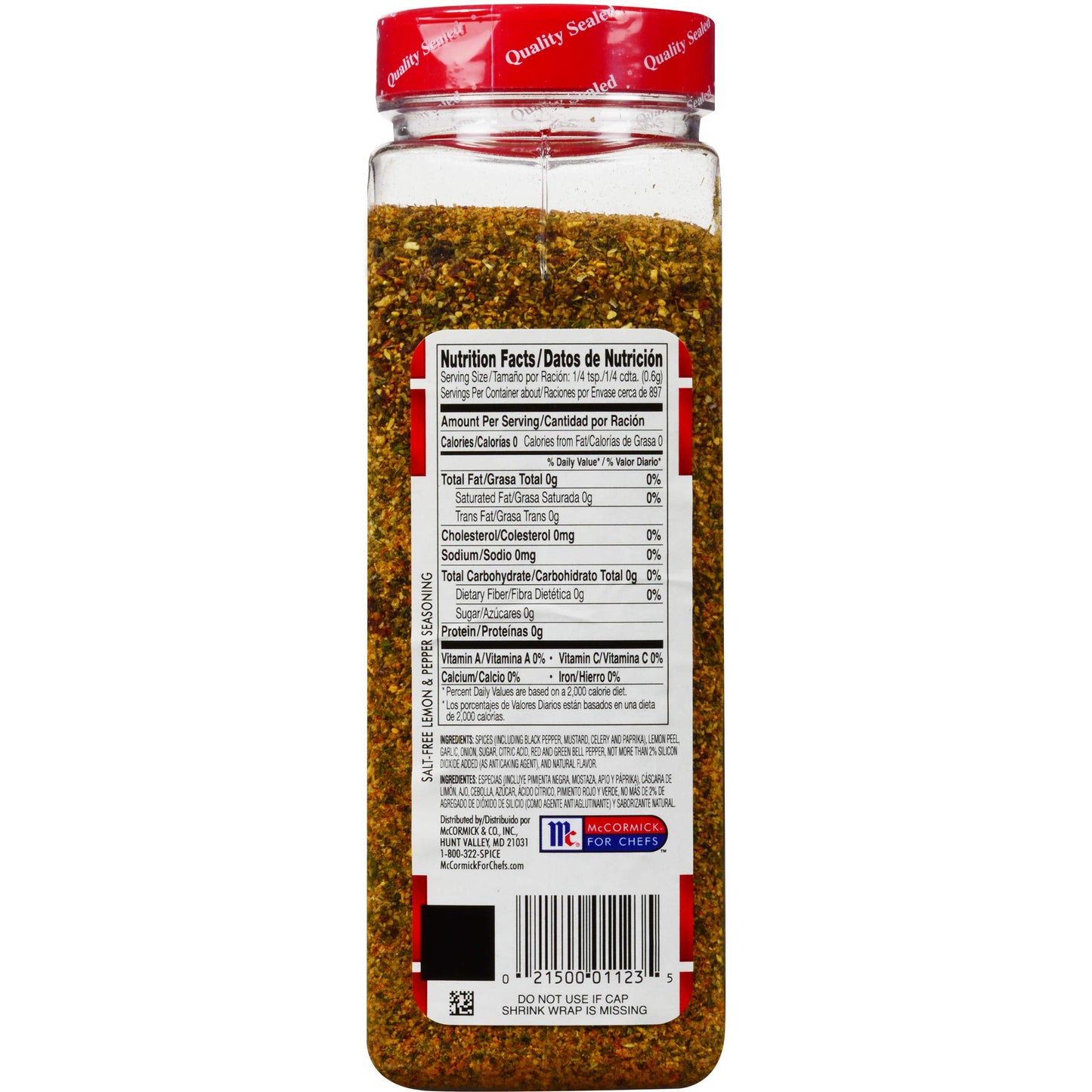 Lawry's Salt Free Lemon & Pepper Seasoning, 19 oz - One 19 Ounce Container of Lemon Pepper Seasoning with a Citrus Flavor, Best as Salt Alternative