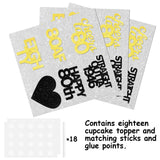 18pcs Black Gold Glitter Dessert Cupcake Pick for Straight Outta 1946 Cheer to 80 Years Old Theme Decor Supplies Happy 80th Birthday Party Decoration