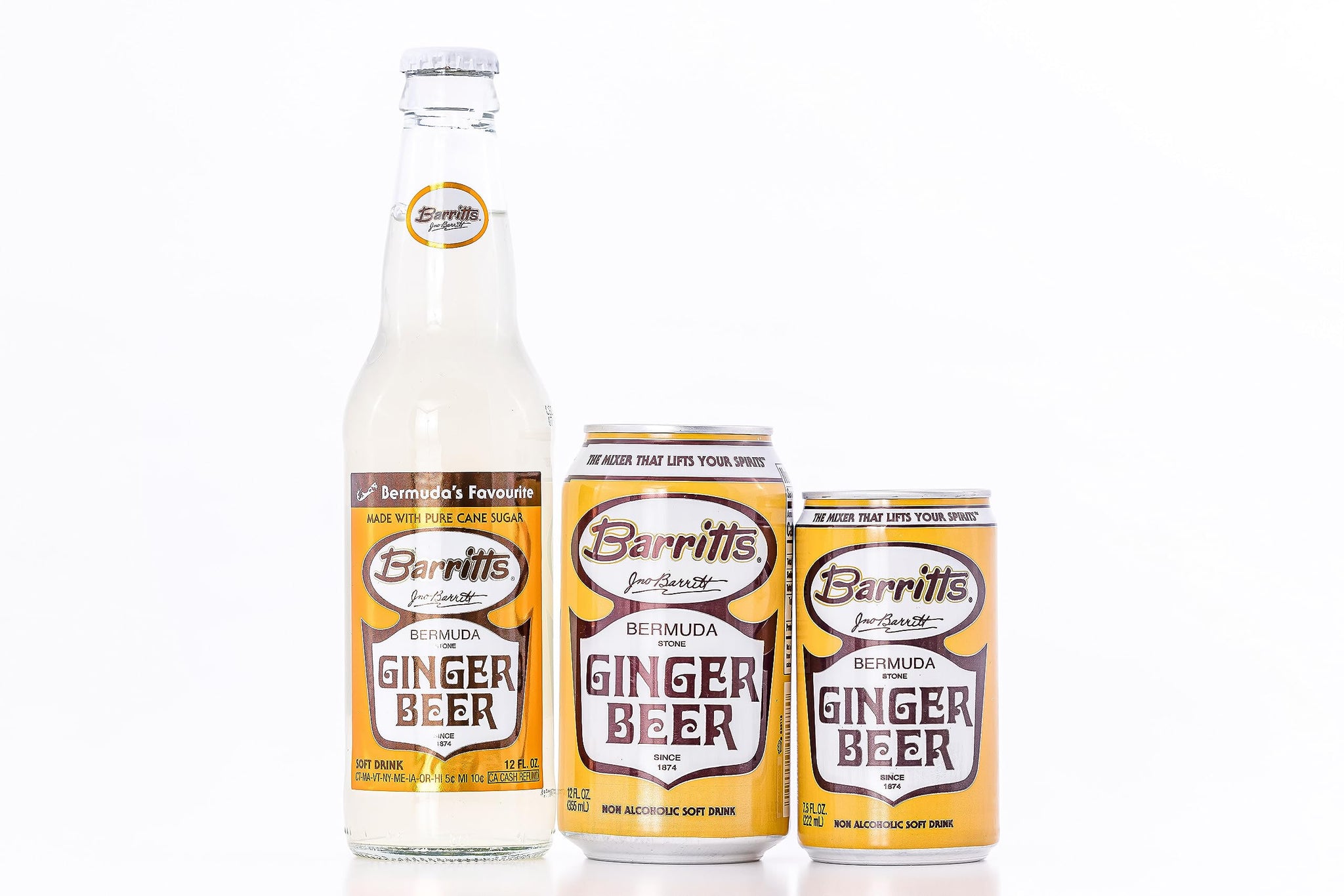 Barritt's Ginger Beer Original Ginger Beer, Non-Alcoholic Soda Cocktail Mixer, 12 fl oz Cans, 24 Pack