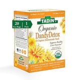 Tadin Organic Dandy Detox Tea with Dandelion Root for Liver Support, Caffeine Free Herbal Tea, 20 Tea Bags Per Box, Pack of 1