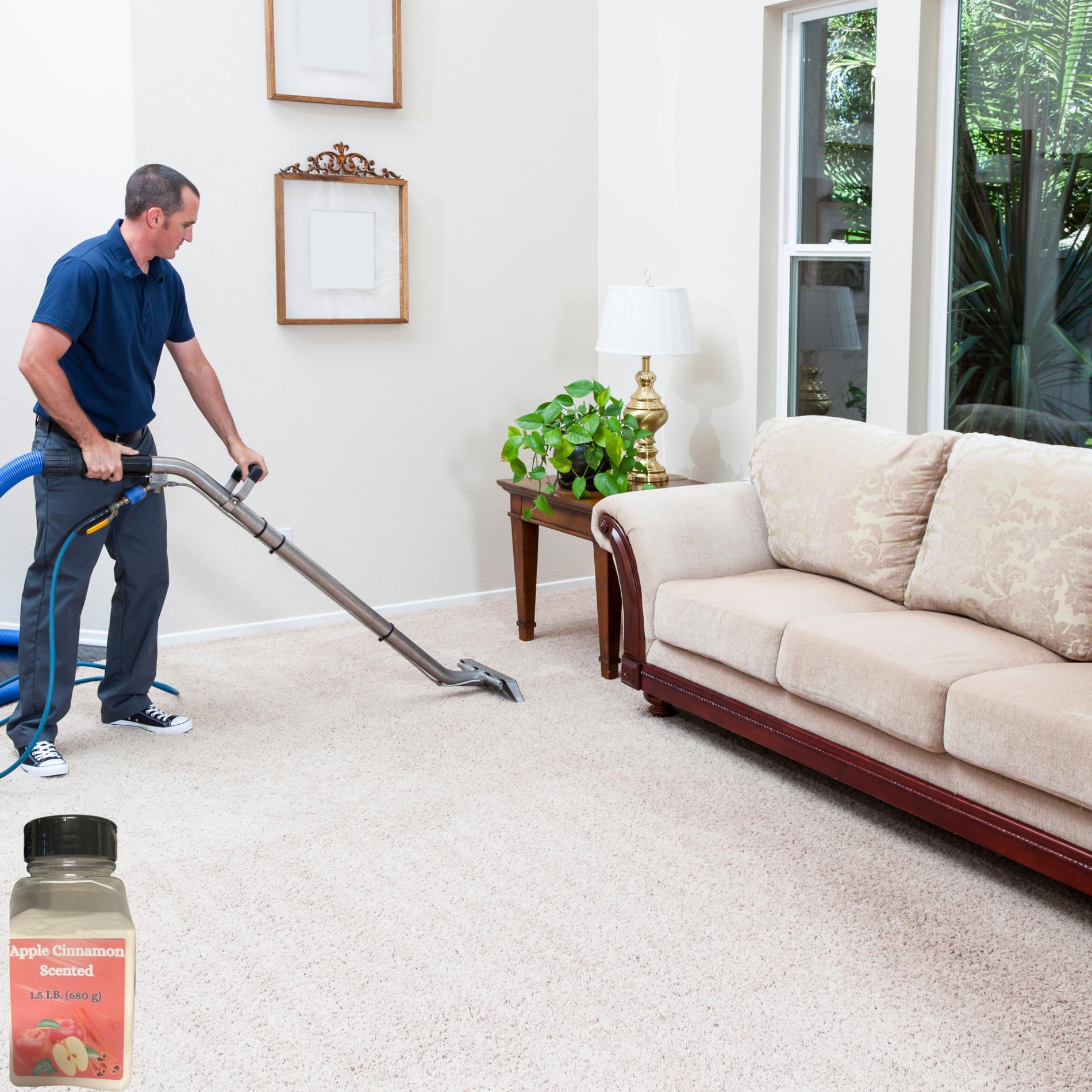 Eleganceinlife Apple Cinnamon-Scented Carpet and Room Deodorizer With Baking Soda 1.5 LB (680g) Each Pack of 2