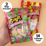 Mini Sweet & Sour Swirl Lollipops, Sucker Mix, Individually Wrapped Candy, Party Favors, 14 Count