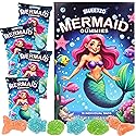 Mermaid Gummy Candy, Individual Bags for Birthday Parties, Assorted Fruit Flavors, Party Favor Treats, 18 Count