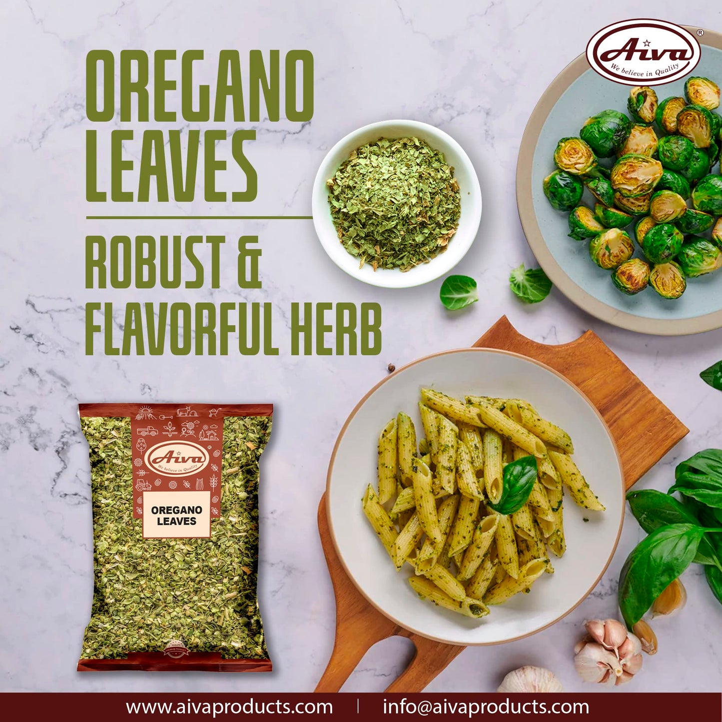 Aiva Dired Oregano Leaves | Natural | Perfect for Taco Seasoning Tamales, Pastas, Pizza Sauces, Marinades, Vegetables and More... - (7 OZ)