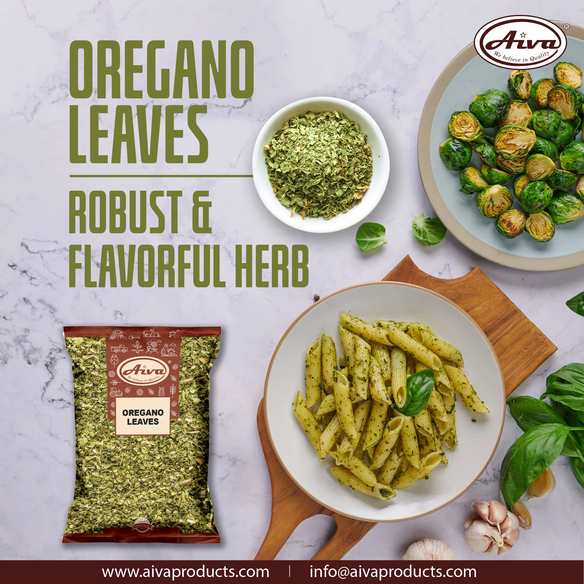 Aiva Dired Oregano Leaves | Natural | Perfect for Taco Seasoning Tamales, Pastas, Pizza Sauces, Marinades, Vegetables and More... - (7 OZ)