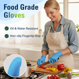 SWIFTLITE Nitrile Gloves, Food Safe Disposable Gloves Latex Free, Blue Rubber Gloves Powder Free for Food Prep, Cooking, Kitchen Cleaning (Large, 100)