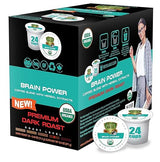 SOLLO Brain Power Dark Coffee Pods MCT & Essential nutrition, Nootropic Brain Booster, For Memory & Focus Compatible with 2.0 K-Cup Keurig Brewers, 24