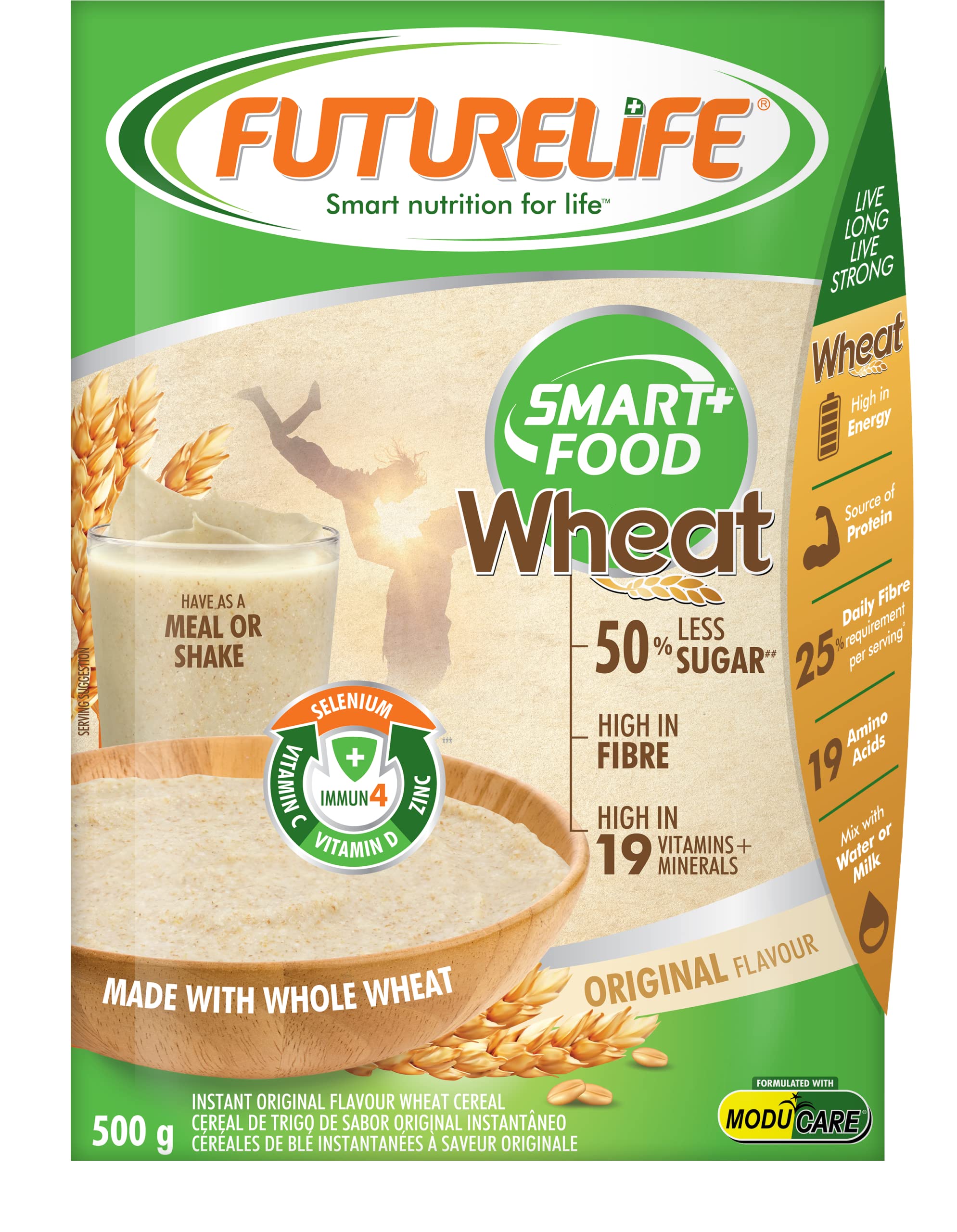 FUTURELIFE Smart Food | 500g/17.6oz | High In Protein | Gluten Free | Keto Friendly | High In Vitamins | High In Minerals | High In Fiber | (Wheat, 2