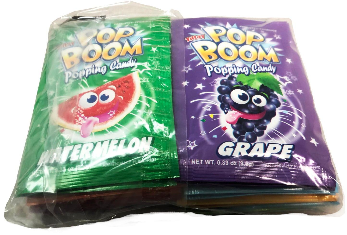 Pop Boom Popping Rocks Candy - Variety Pack of 40 - Ten Different Flavors (0.33 oz each) | OU Kosher - Dairy Free