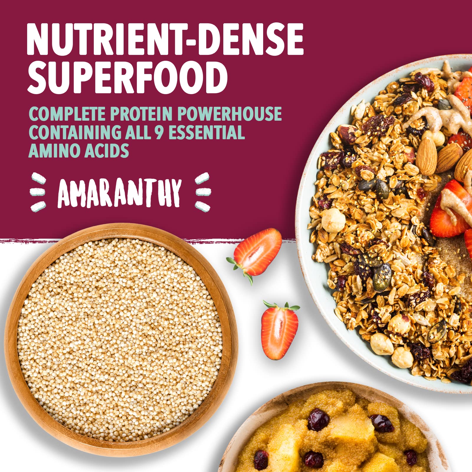 Amaranthy Ready-to-eat Popped Amaranth Bag (3.53 oz) - High Protein Grain - Low Calorie - Vegan (1. Popped Bag 3.5 oz.)
